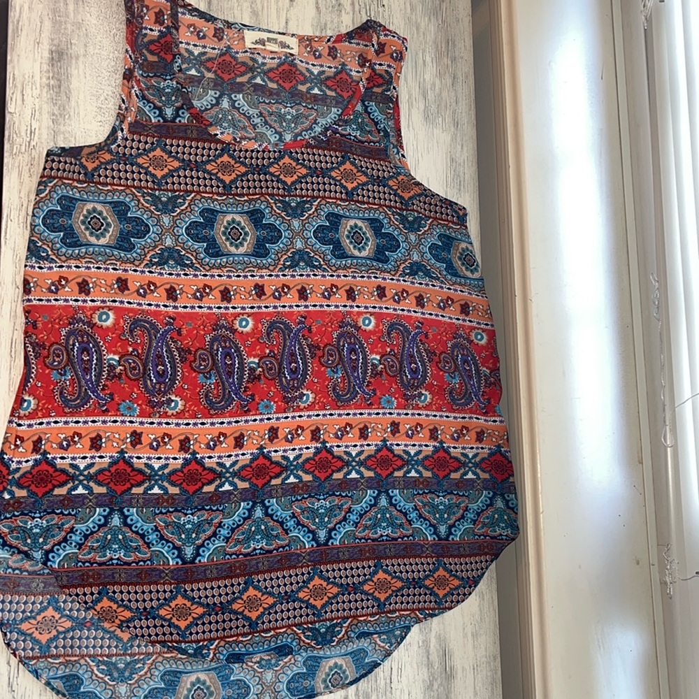Multi colored tank top blouse